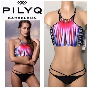 PILYQ Tribal Fire Gypsy Halter top/strappy bottom.